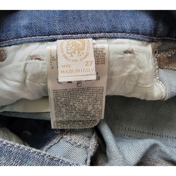 Diesel Jeans Womens 27 X 30 Blue Getlegg Slim Skinny Low Rise Distressed Denim - Picture 14 of 16